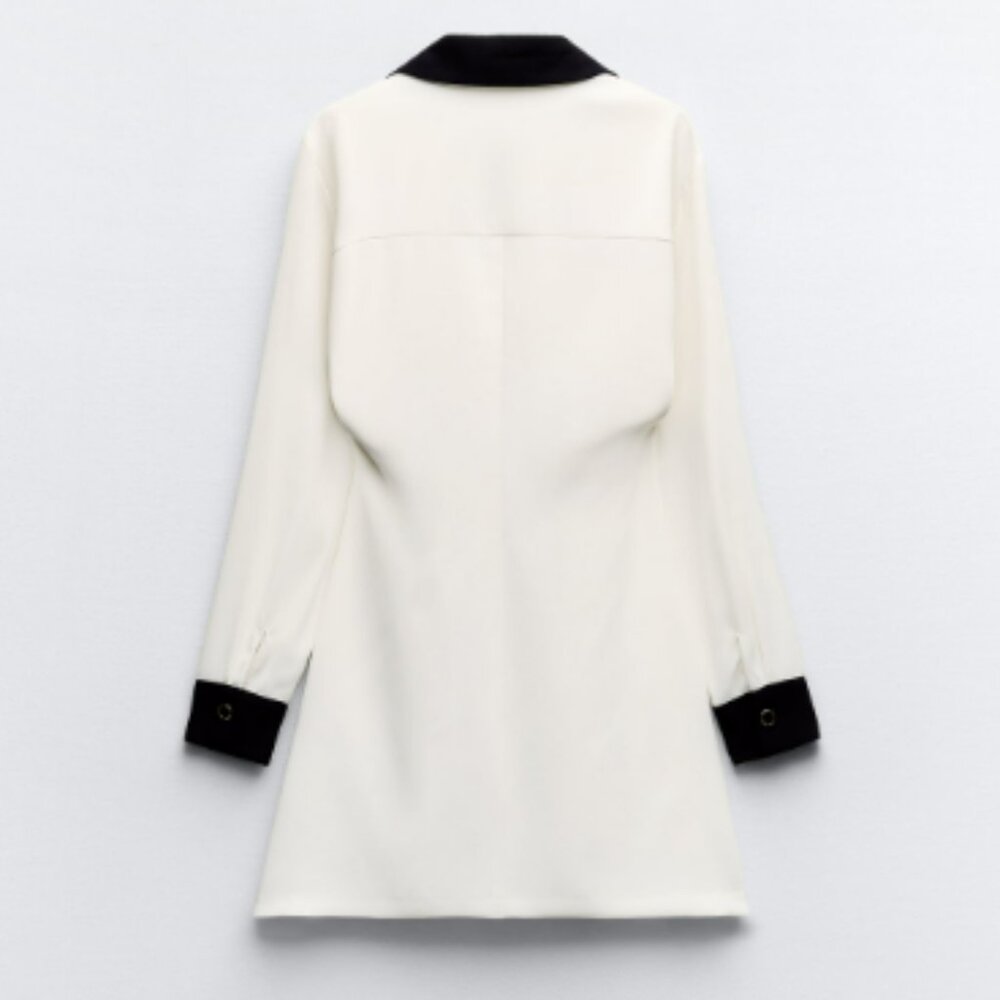 Zara Contrast Trim Mini Dress - Never Worn - Picture 5 of 6